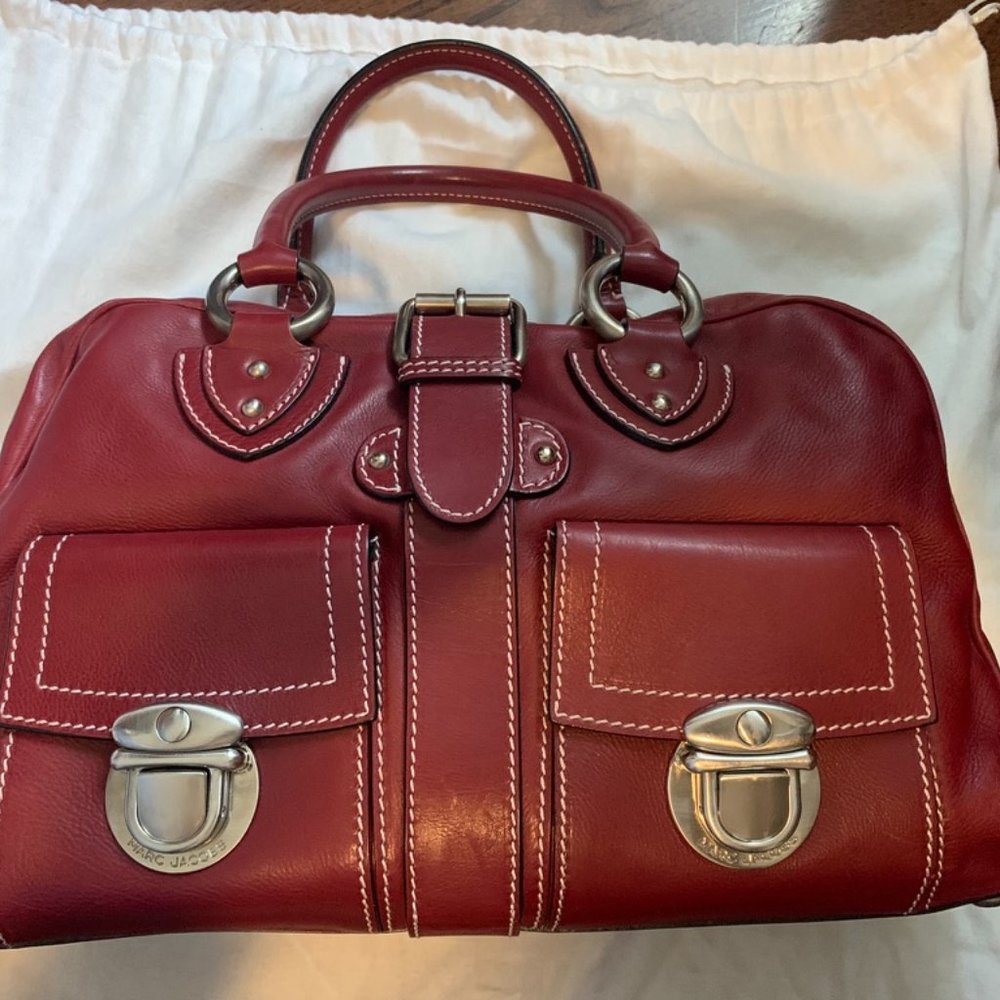 Marc Jacobs Venezia Leather Satchel in Red